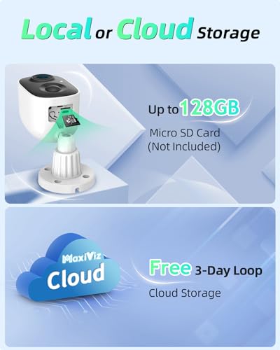 Wireless Outdoor Security Cameras with AI Motion Detection and 2K Color Night Vision A894906