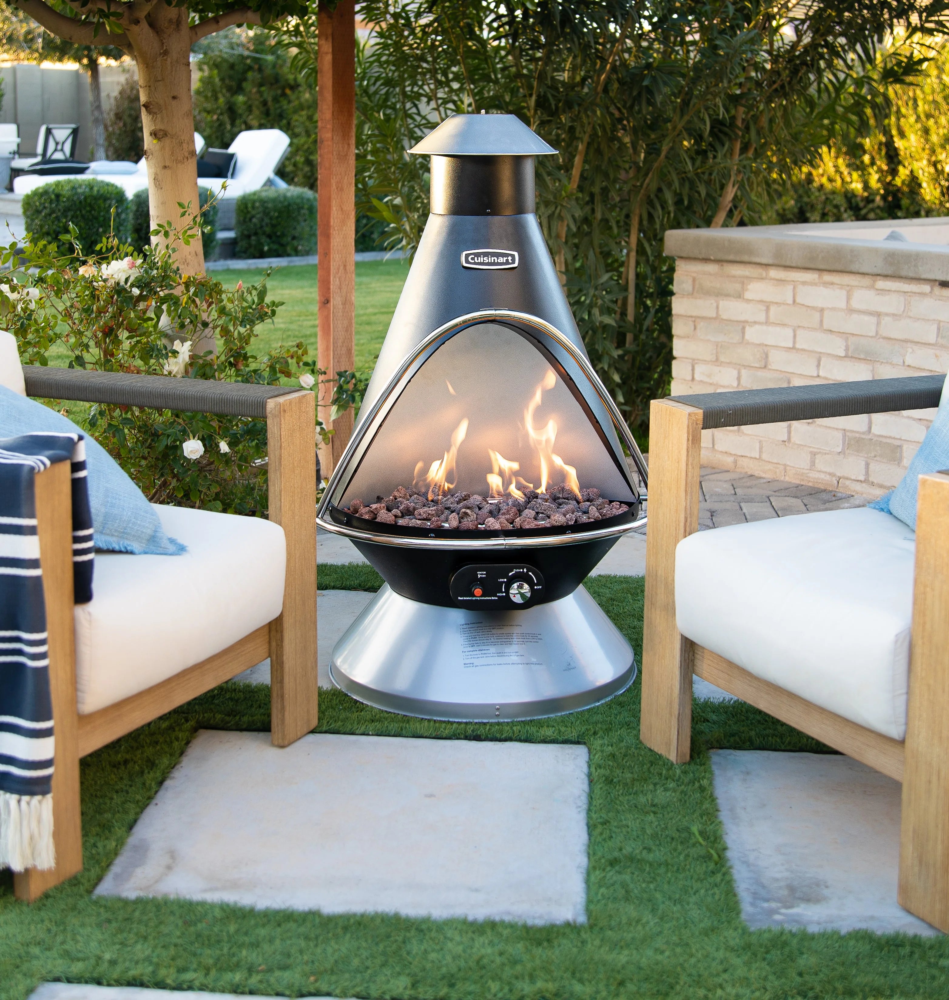 Propane Fire Pit Patio Heater with Tip-Over Safety Switch N55974