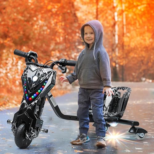 Electric Drift Trike for Kids, Adjustable Seat, 3-Wheel Drift Cart E510