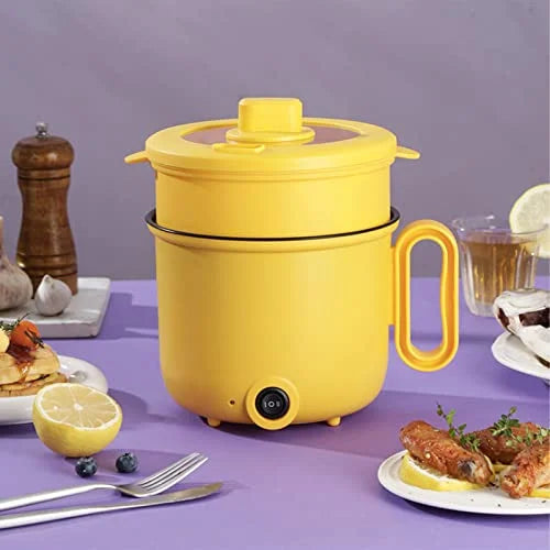 Electric Cooking Pot 1.5L with Clear Lid, Yellow C1332