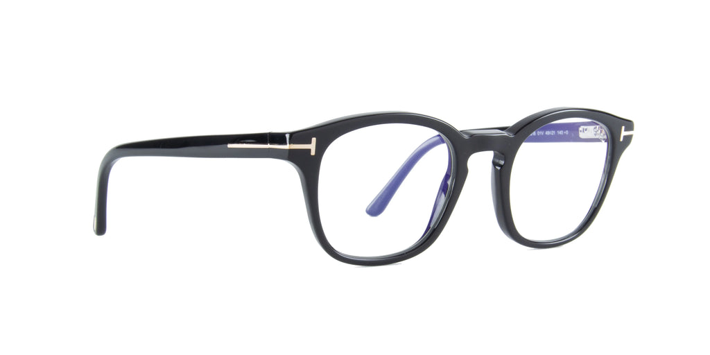 Black Blue Block Eyeglasses with Clip G5537
