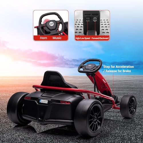 Electric Drift Kart for Kids, 24V Ride On Toy with 2×300W Motors Z27187