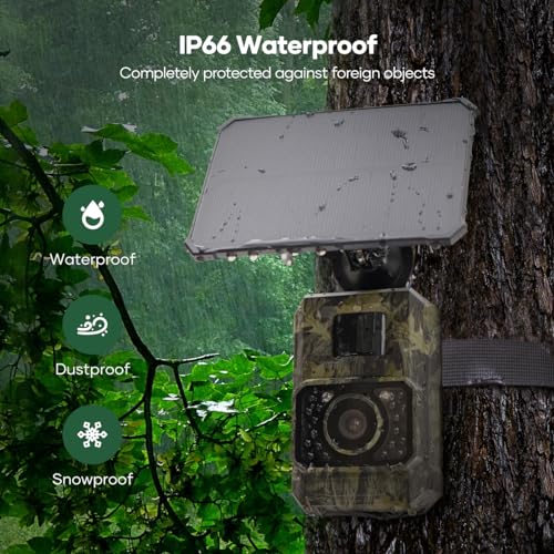 Solar Trail Camera 48MP 30FPS WiFi Bluetooth Game Camera with Night Vision E584
