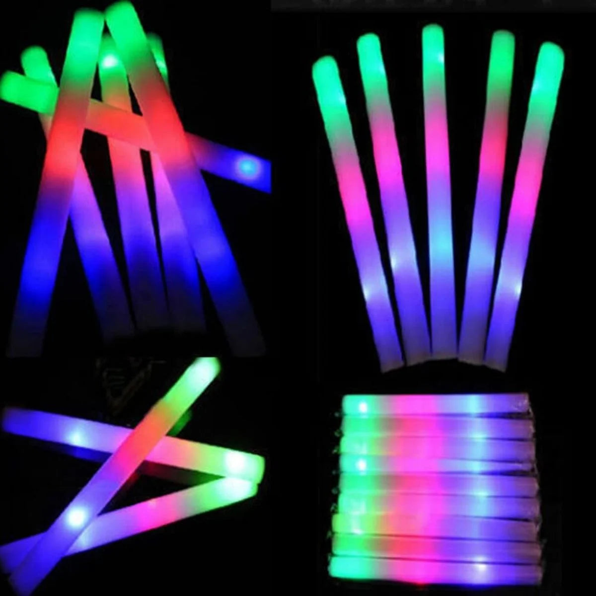 LED Foam Sticks, 18in Glow Wands for Party Supplies Y45779