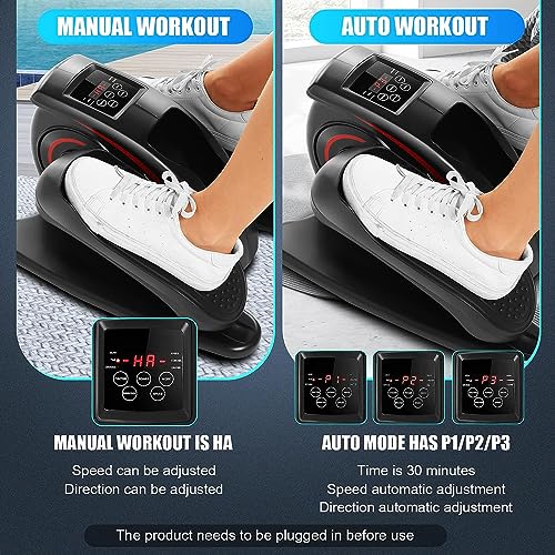 Under Desk Elliptical Machine - Quiet Pedal Exerciser for Seniors, Office & Home, Low-Impact Seated Leg Workout Equipment U896385