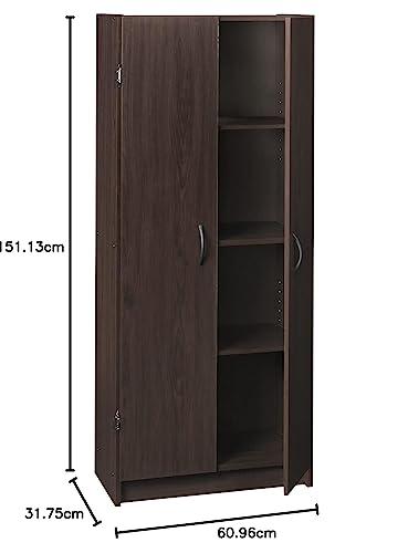 Pantry Cabinet with 2 Doors and Adjustable Shelves, White F51204