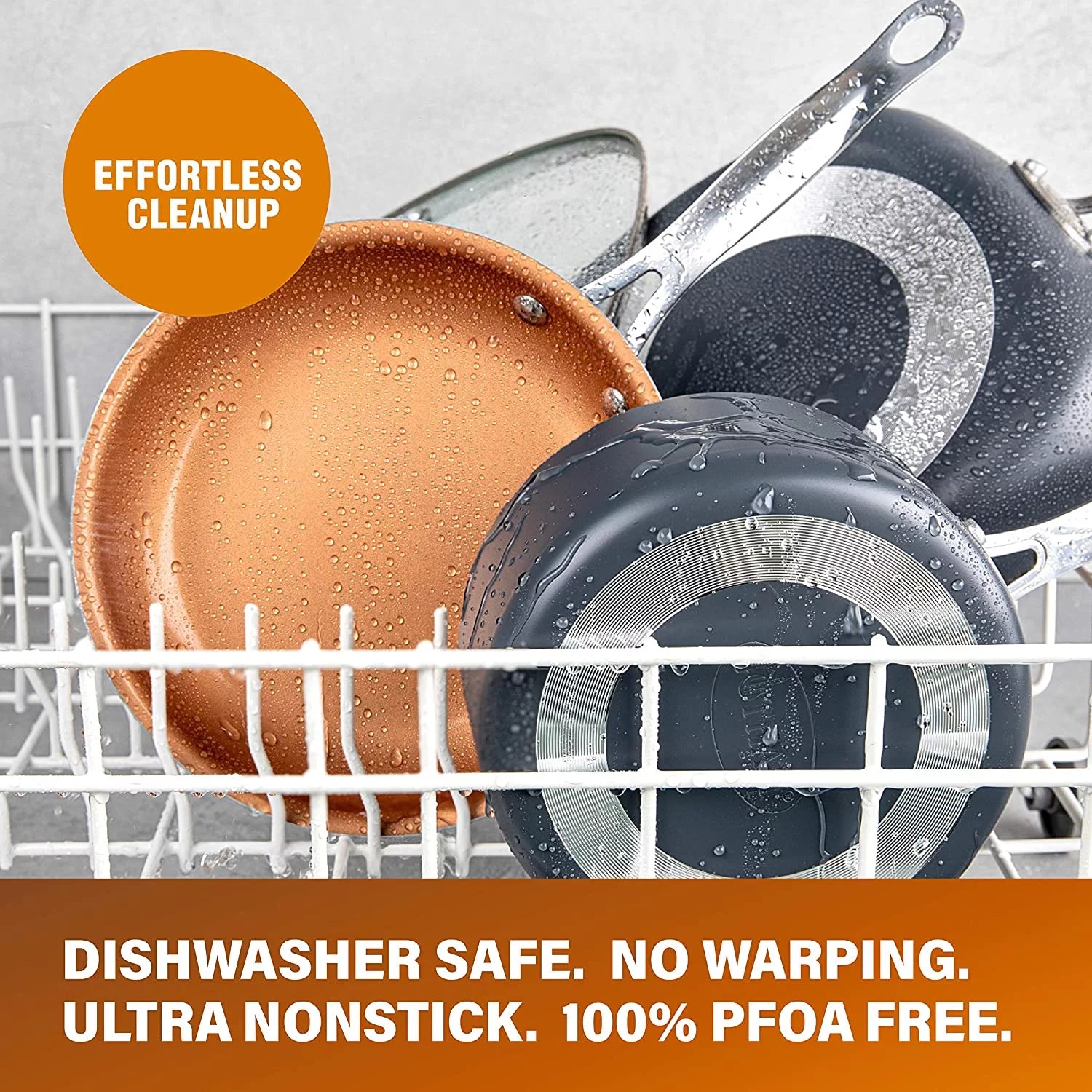 Non-Stick Pots and Pans Set, 12 Piece Kitchen Cookware with Copper Coating D648