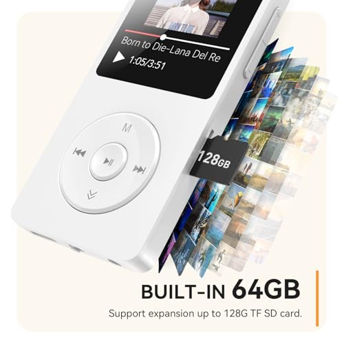 MP3 Player with Bluetooth 5.3, 1.8 Inch Screen, FM Radio, Voice Recorder O744186