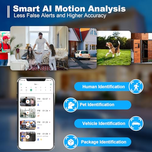 Wireless Outdoor Security Camera, 2K Battery Powered, AI Motion Detection, Color Night Vision L183343