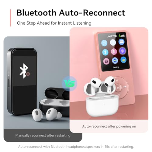 MP3 Player with Bluetooth 5.3, 1.8 Inch Screen, FM Radio, Voice Recorder O744186