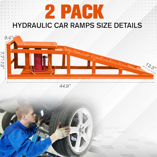 Hydraulic Car and Truck Service Ramps, 5 Ton Capacity, Adjustable Height M5181