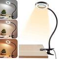 Magnifying Glass with LED Desk Lamp with Clamp, 3-Level Dimmable Desk Light,Table Lamp Extra-Long Flexible Gooseneck