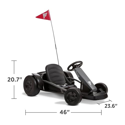 Kids Electric Go-Kart with Adjustable Seat, Grey X830256