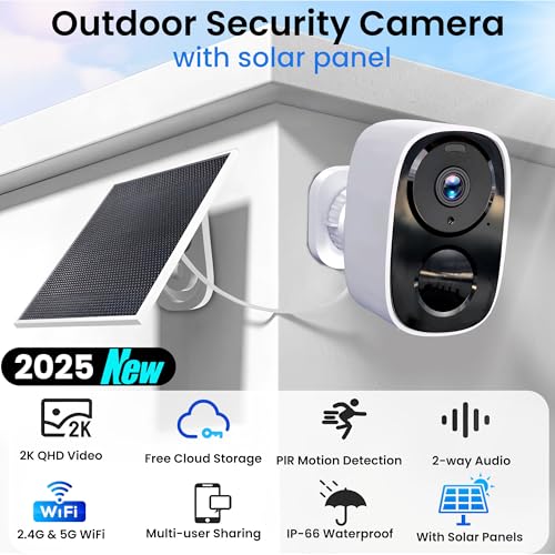 2K Wireless Outdoor Security Camera, Battery Powered, AI Motion Detection, 2-Way Talk X198
