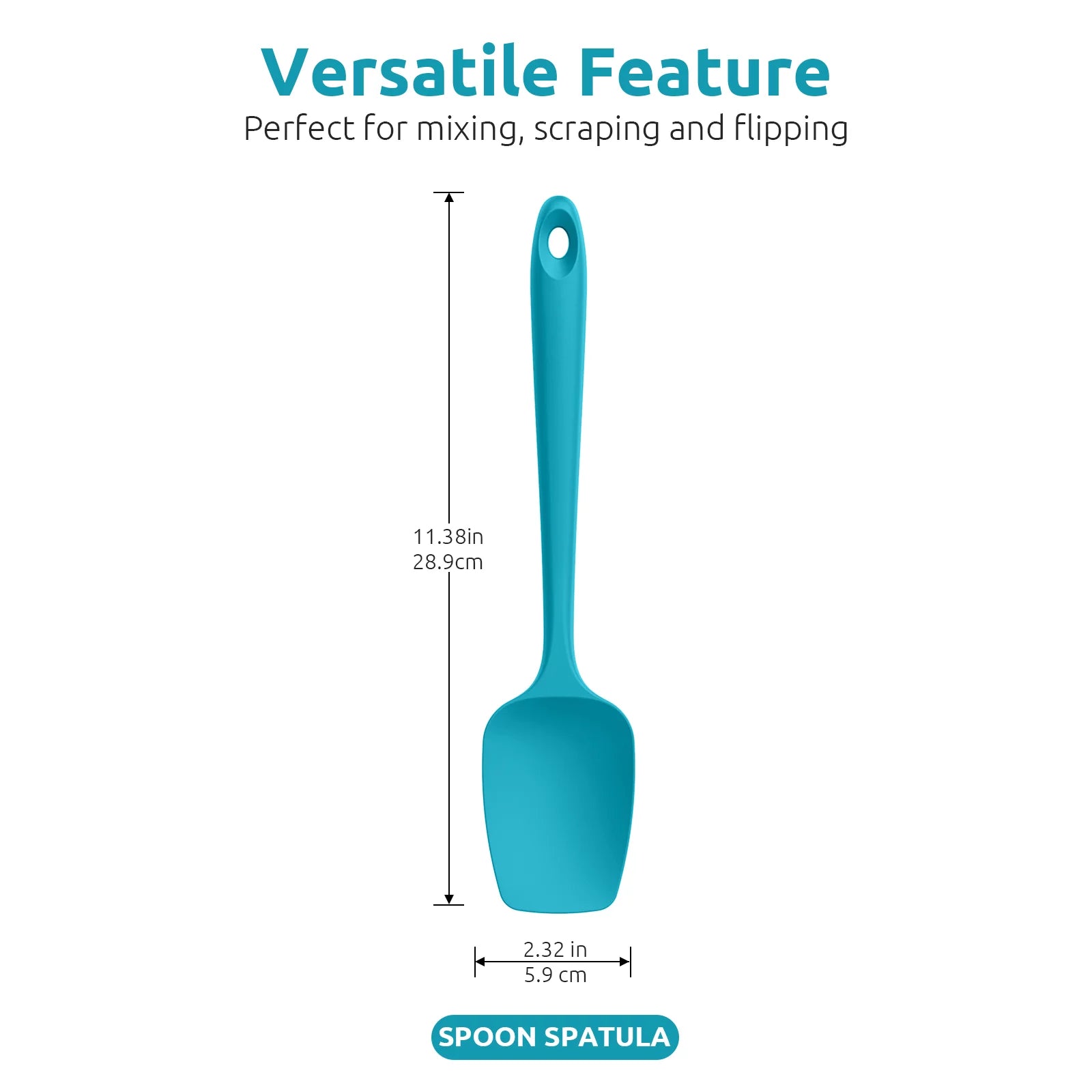 Silicone Spoon Spatula Set of 3, BPA-Free Food Grade, Heat Resistant to 600°F E445879