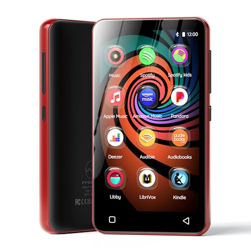 160GB MP3 Player with Bluetooth and WiFi, innioasis Music Player with Spotify,Pandora,Amazon Music,4" Touch Screen Android MP4 MP3 Player for Kids with Libby,Audible,Spotify Kids(Black)