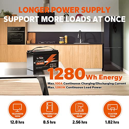 12V 100Ah LiFePO4 Battery with Built-in 100A BMS D2856