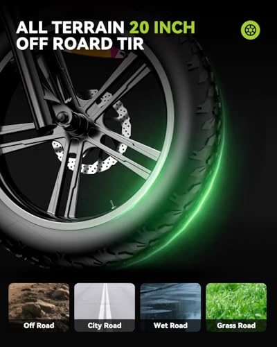 Electric Dirt Bike for Adults 20 Inch Fat Tire Off Road D47914