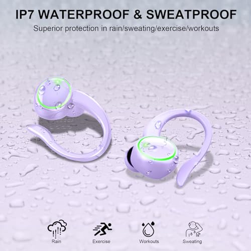 Wireless Earbuds Bluetooth 5.4 with Noise Cancelling Mic, IP7 Waterproof for Running R64733