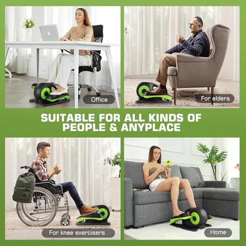 Under Desk Elliptical Machine - Quiet Pedal Exerciser for Seniors, Office & Home, Low-Impact Seated Leg Workout Equipment U896385