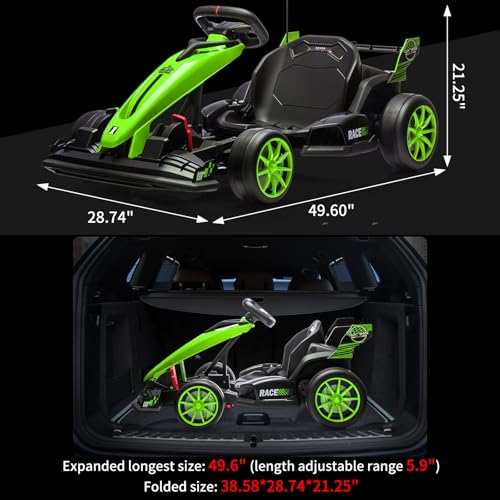 Electric Drift Kart for Kids, Ride-On Car with Adjustable Seat A721