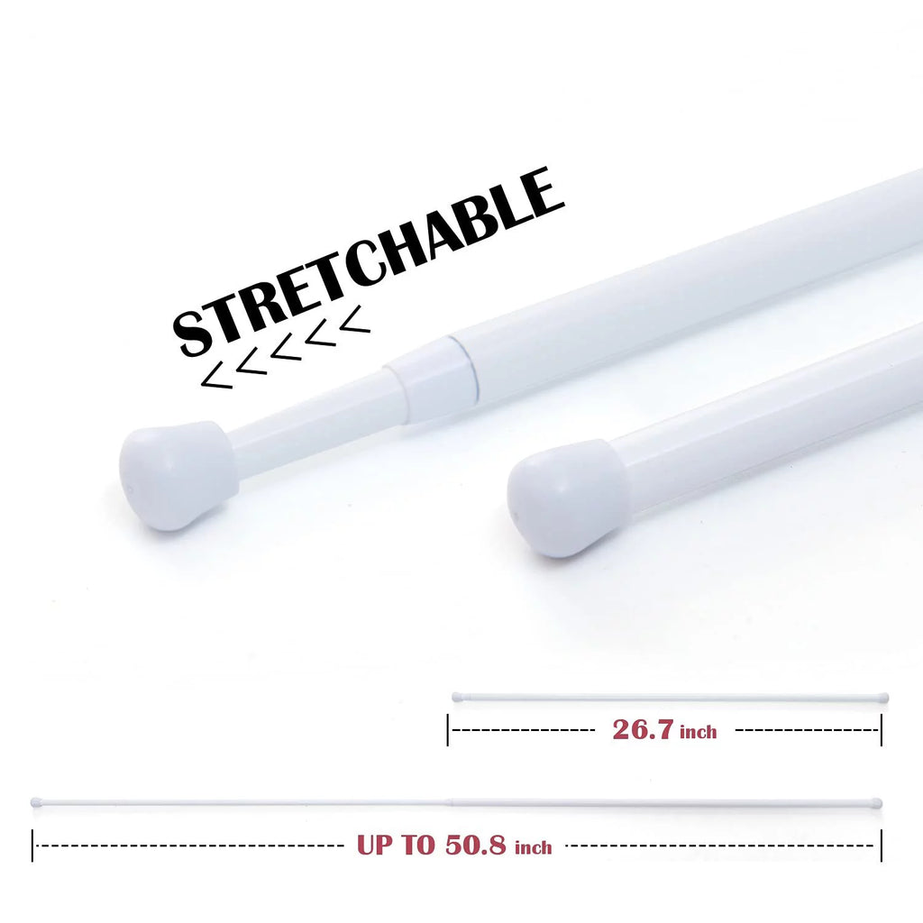 Door Curtain Rods No Drill Telescopic Adjustable White 26-48 Inches G19793