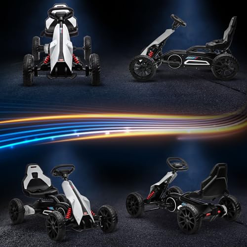 12V Electric Go Kart for Kids, Ride-On Toy with Adjustable Speed W1614