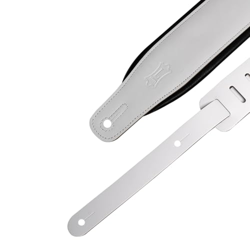 3" Wide Leather Guitar Strap with Foam Padding, Black O895