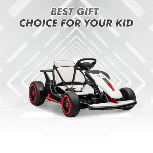 Electric Drift Kart for Kids with Adjustable Seat, LED Lights, 8.1 MPH W755255