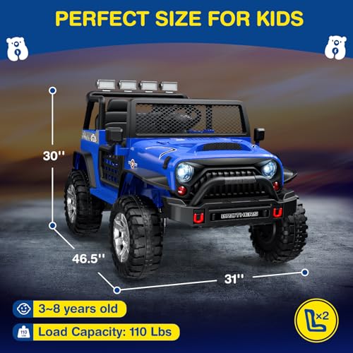 12V Kids Electric Ride On Car with Remote Control, Bluetooth Speaker, LED Lights Z308
