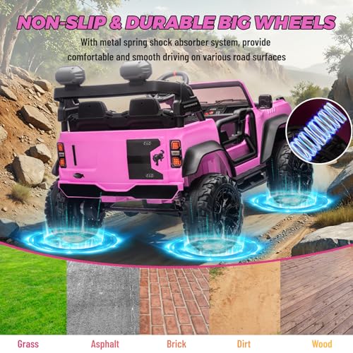 2 Seater Ride On Car for Kids, 24v Electric Truck with Remote Control, Blue V213