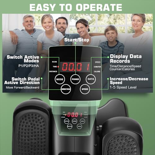 Under Desk Elliptical, Electric Leg Exerciser for Seniors, Portable Seated Foot Pedal with Remote X102