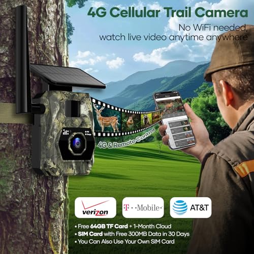 Solar Trail Camera 48MP 30FPS WiFi Bluetooth Game Camera with Night Vision E584