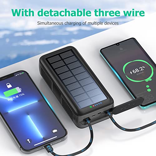Solar Charger Power Bank 63200mAh Portable Dual Outputs Flashlight K2447