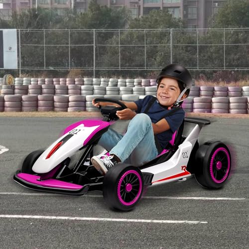 Kids Go Kart, 24V Electric Drift Car, 2-Speed Ride On Toy for Boys Girls 6+ V958