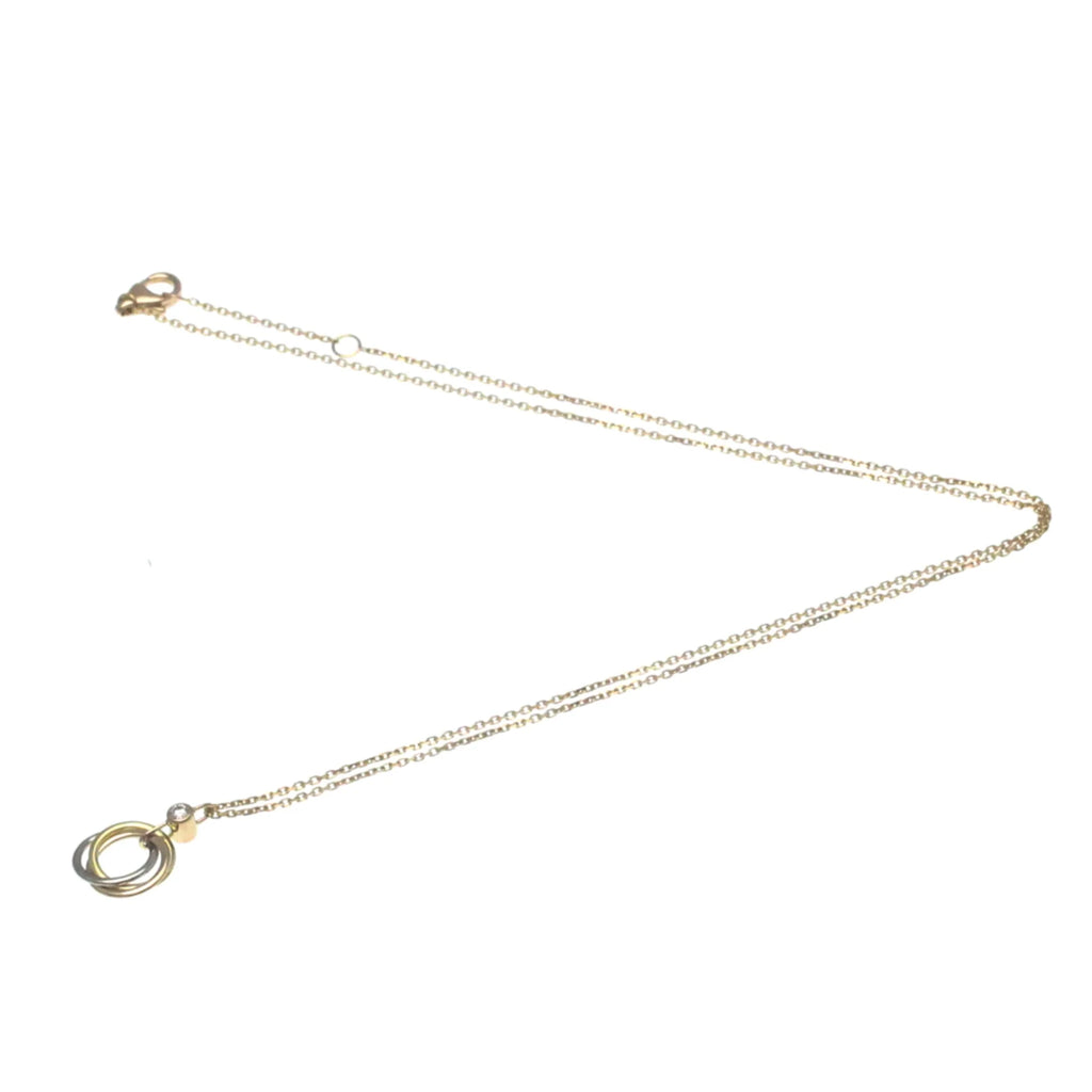 18K Pink White Yellow Gold Diamond Pendant Necklace P3174