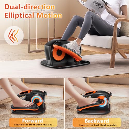 Under Desk Elliptical Machine with Remote, 15 Speeds, Portable Leg Exerciser for Home Office L629