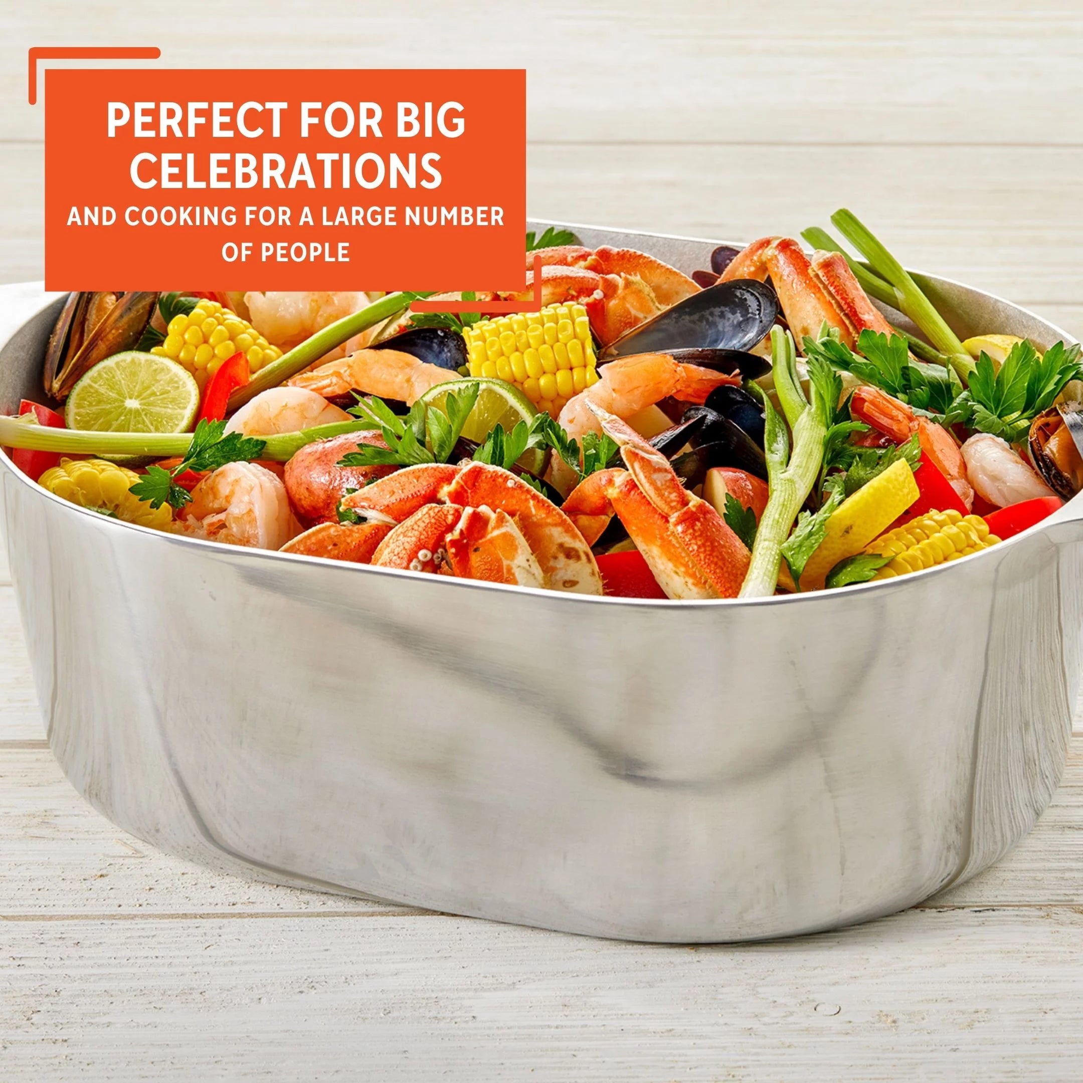 Cast Aluminum Oval Roaster Pan with Lid and Roasting Tray Y649767