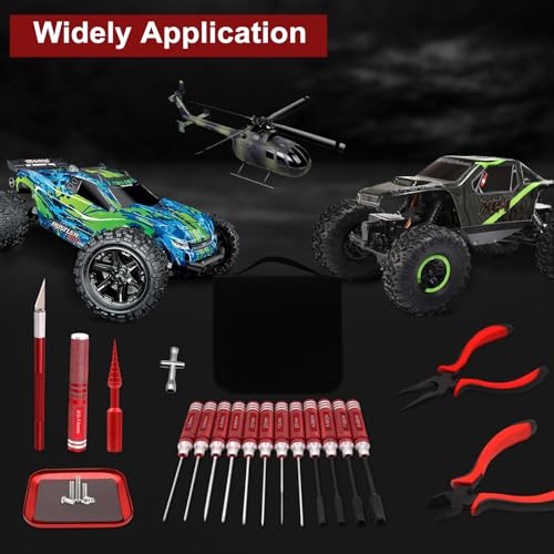 RC Car Tool Kit Hex Screwdriver Set with Pliers and Wrench for 1/8 1/10 RC Repair U339