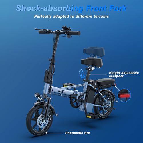 Electric Bike for Adults, 14'' Folding Ebike, 750W Peak, Removable Battery, 22mph, 40 Miles Range A312