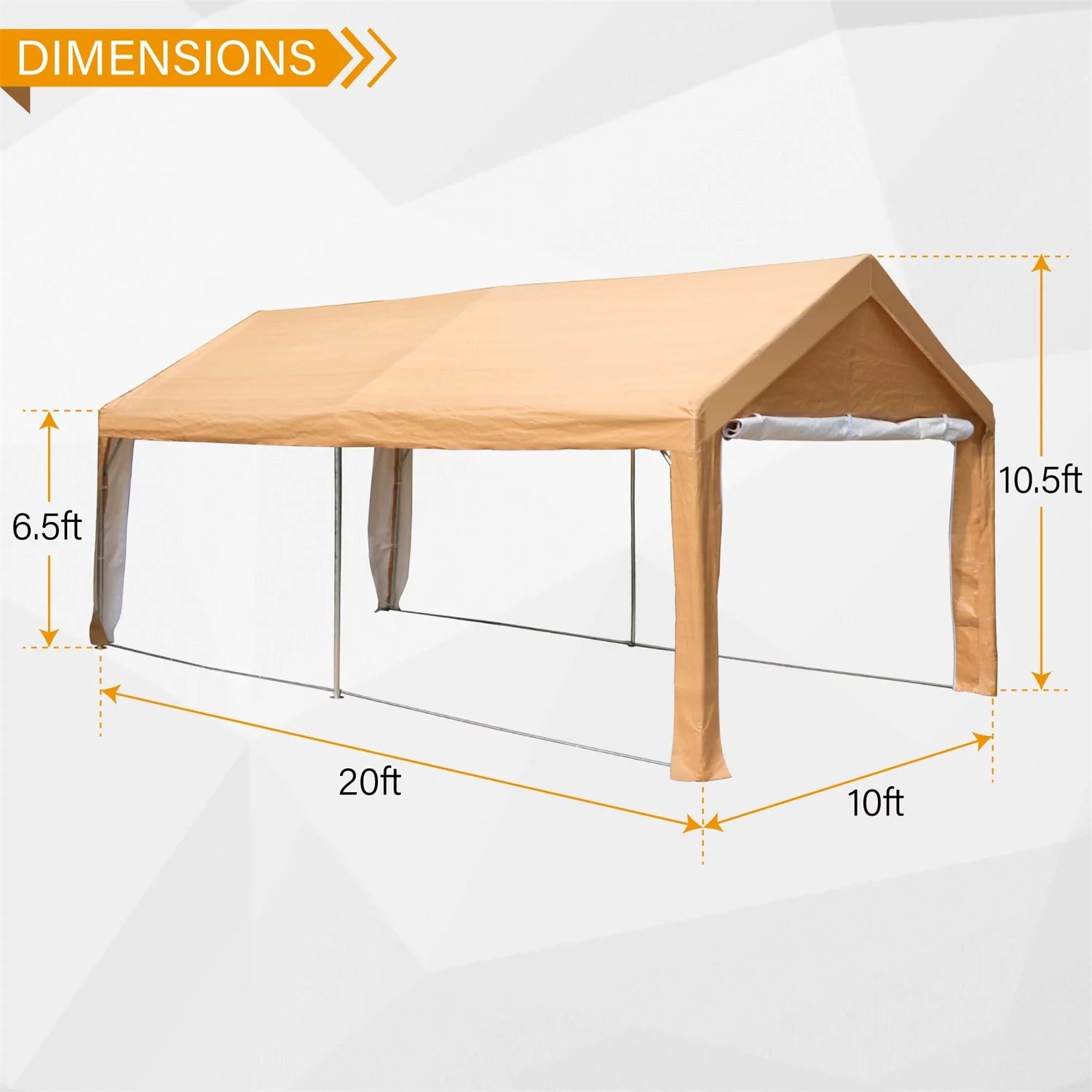 Heavy Duty Carport Canopy for Car Boat Shelter with Removable Sidewalls and Doors X7234
