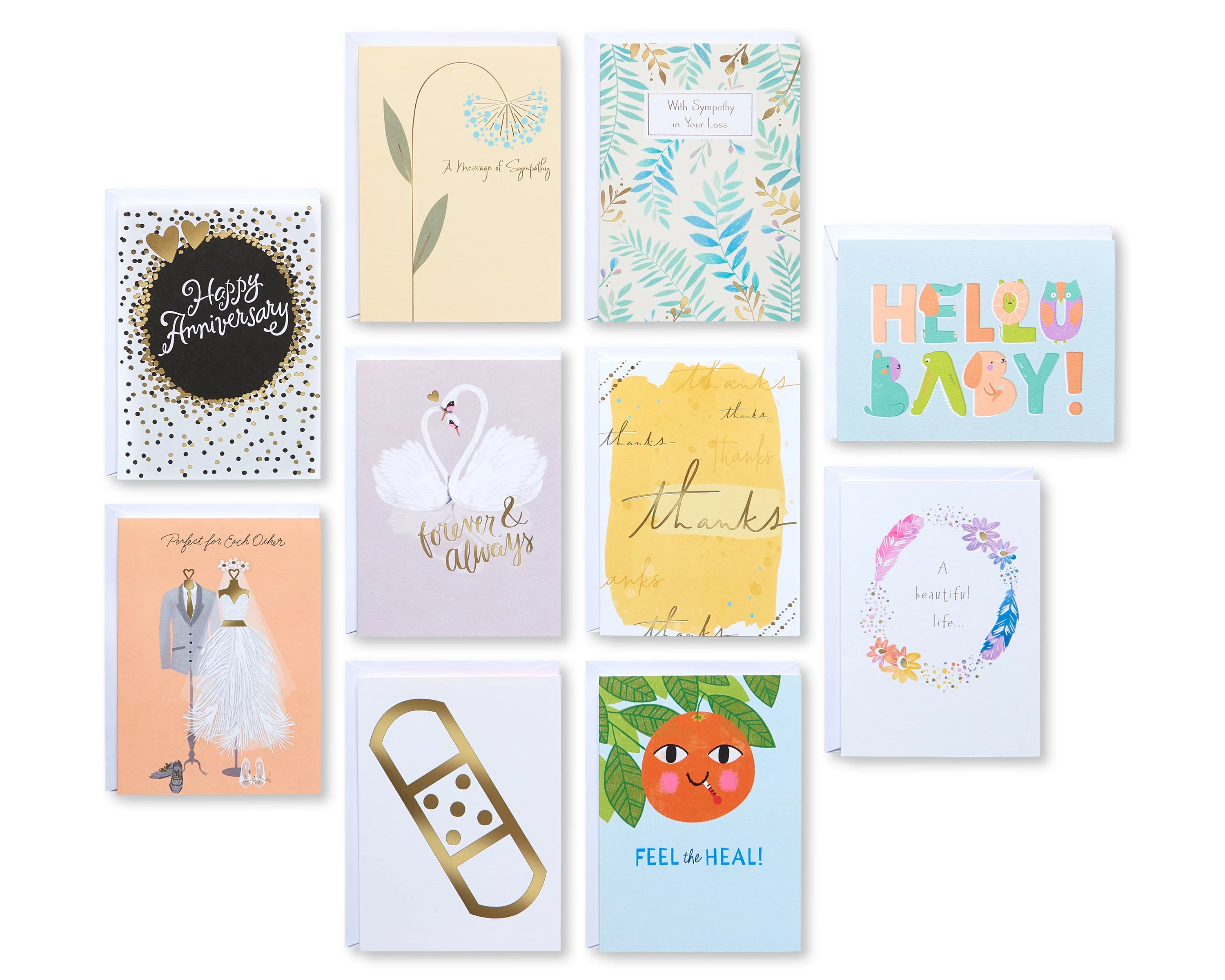 All-Occasion Cards Assortment, Birthday, Thank You & More (40-Count) N210