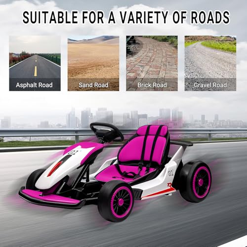 Kids Go Kart, 24V Electric Drift Car, 2-Speed Ride On Toy for Boys Girls 6+ V958