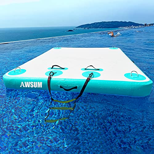 Inflatable Floating Dock Platform with Non-Slip Surface for Pool Beach Ocean B86969