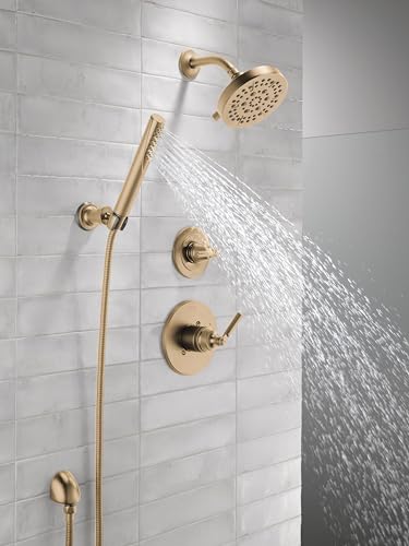 3-Setting Gold Shower System with Handheld Spray and Valve Kit W14555