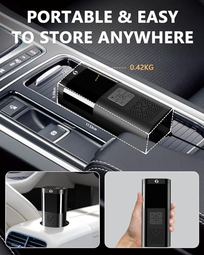 Portable Tire Inflator Air Compressor with Gauge for Car Motorcycle Bike R931