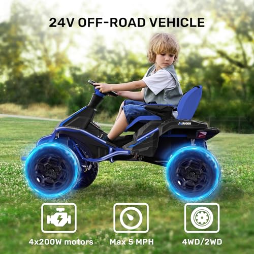 24V 4x4 Ride On Toy for Big Kids, 4x200W Motors, 5MPH, Parent Remote, Wide Seat, Green X884766