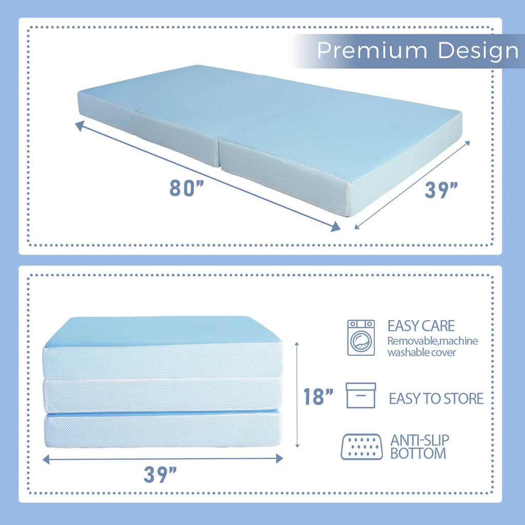 Folding Mattress with Cooling Memory Foam, Washable Cover, Twin Size C159829