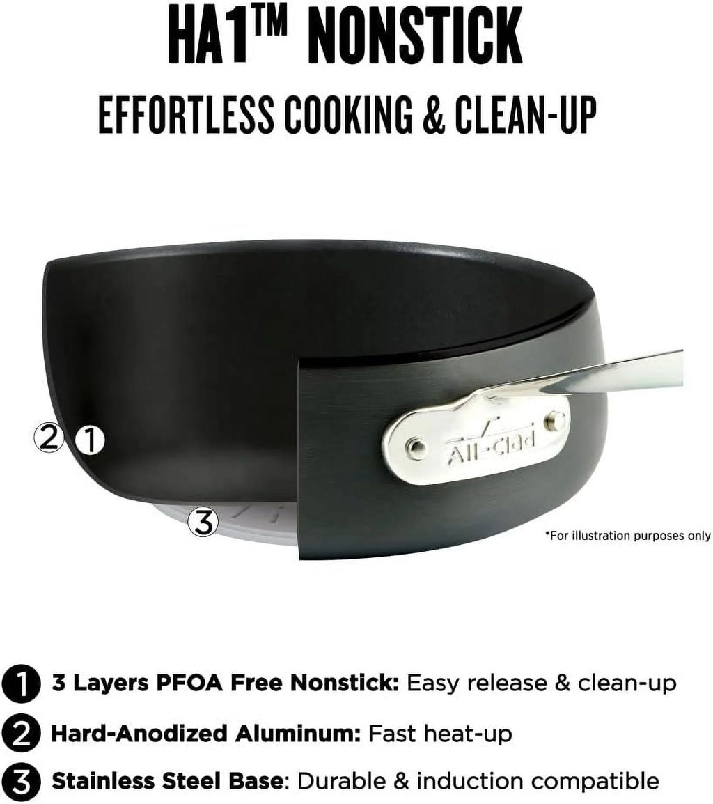 Hard Anodized Nonstick Sauteuse with Glass Lid, 4 Quart N65441