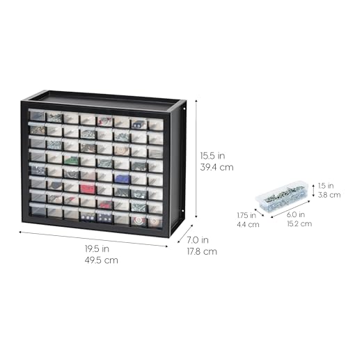 Screw Tool Organizer Small Parts Cabinet Chest, 44-Drawer Hardware Storage, Black S931